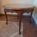 Table de salon ronde - style ancien - bois et cannage, Comme neuf, Rond, Autres essences de bois, Enlèvement