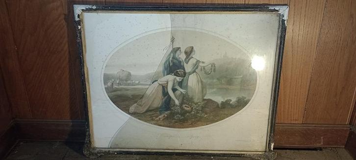 Gravure "Le printemps", 59x73, n284, Antiquités & Art, Art | Eaux-fortes & Gravures, Enlèvement