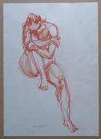 ALBERT DE DEKEN / NAAKTE VROUW / ORIGINEEL / 42x30cm / SIG, Antiek en Kunst, Ophalen of Verzenden