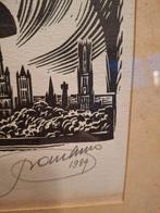 Houtgravure Frank-Ivo van Damme Pegasus 1984, Antiek en Kunst, Kunst | Etsen en Gravures, Ophalen