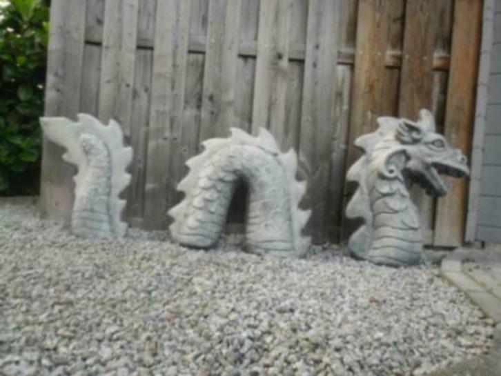 Draak 60cm hoog, Tuin en Terras, Tuinbeelden, Nieuw, Dierenbeeld, Beton, Ophalen