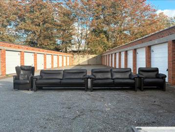 Salon Bankstel 3+2+1+1 Zwitsers leer + LEVERING beschikbaar voor biedingen