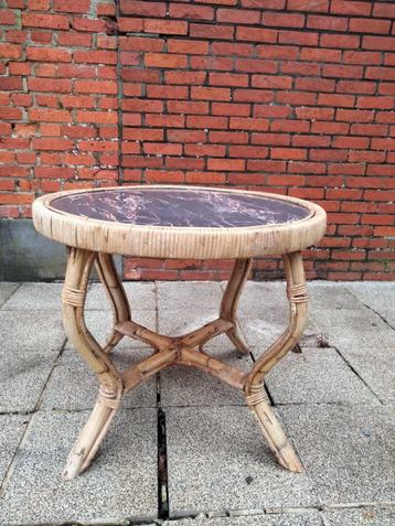 1960s vintage bamboe salontafel formica top Bohemian beschikbaar voor biedingen
