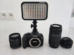Canon EOS 1200D + 3 lenzen + LED-licht + rugzak – complete s, Audio, Tv en Foto, Fotografie | Fotostudio en Toebehoren, Ophalen