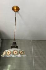 Opaline hanglamp met bloemmotief, Antiek en Kunst, Ophalen