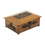 Vintage Houten Opbergkistje Wortelhout Hazelnoot Decoratie, Ophalen of Verzenden