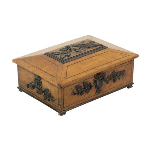 Vintage Houten Opbergkistje Wortelhout Hazelnoot Decoratie, Antiek en Kunst, Curiosa en Brocante, Ophalen of Verzenden