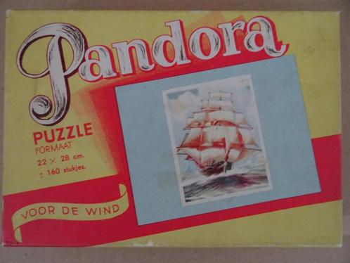 Vintage puzzel Pandora legpuzzel zeilschip Voor de wind 1960, Hobby en Vrije tijd, Denksport en Puzzels, Zo goed als nieuw, Legpuzzel