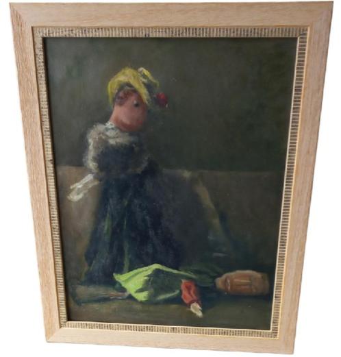 Lilian Adcock (1944) "poppen"., Antiquités & Art, Art | Peinture | Abstraite, Enlèvement ou Envoi