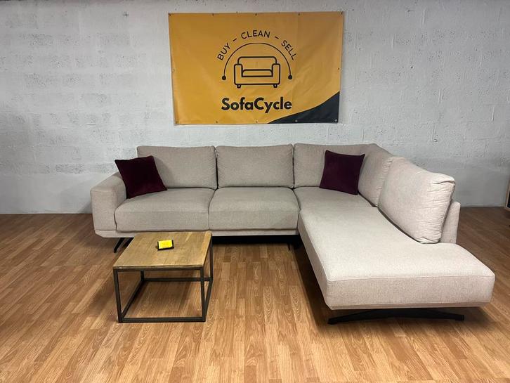 SofaCycle - Chaise L beige - look moderne à l'état neuf, Maison & Meubles, Canapés | Repose-pieds & Poufs, Comme neuf, Enlèvement ou Envoi