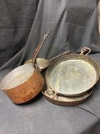 Set koperen kookpotten, Antiek en Kunst, Antiek | Keukengerei, Ophalen