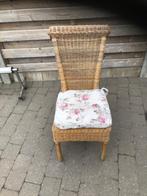 6x rieten stoelen met kussens, Vijf, Zes of meer stoelen, Riet of Rotan, Gebruikt, Bruin