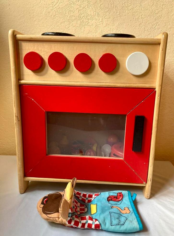 Houten keukentje met toebehoren, Kinderen en Baby's, Speelgoed | Speelkeukens, Gebruikt, Speelkeuken, Hout, Ophalen