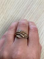 Ring met steentje - Bronskleurig, Handtassen en Accessoires, Ringen, Ophalen of Verzenden, Bruin