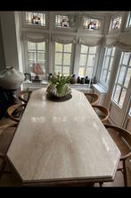 Prachtige marmeren travertin/rosa aurora eettafel 10 pers., Ophalen