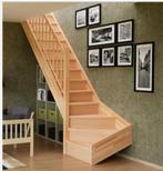 beuken trap 1/4 draai voorgemonteerd, Doe-het-zelf en Bouw, Ladders en Trappen, Ophalen, Gebruikt, Trap