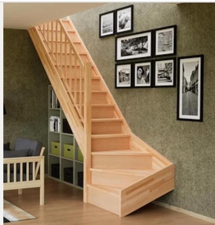 beuken trap 1/4 draai voorgemonteerd, Bricolage & Construction, Échelles & Escaliers, Utilisé, Escalier, Enlèvement