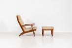 Vintage GE-290A fauteuil + voetenbank door Hans J. Wegner, Enlèvement