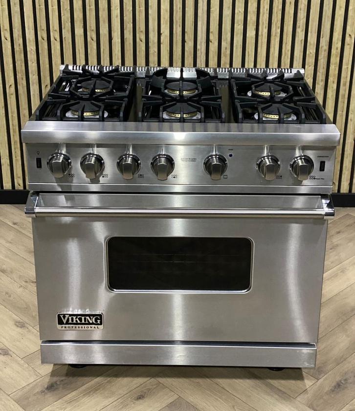 Prachtig Luxe Viking 91cm Fornuis Inox + Gas + Elektr. Oven, Elektronische apparatuur, Fornuizen, Zo goed als nieuw, Vrijstaand