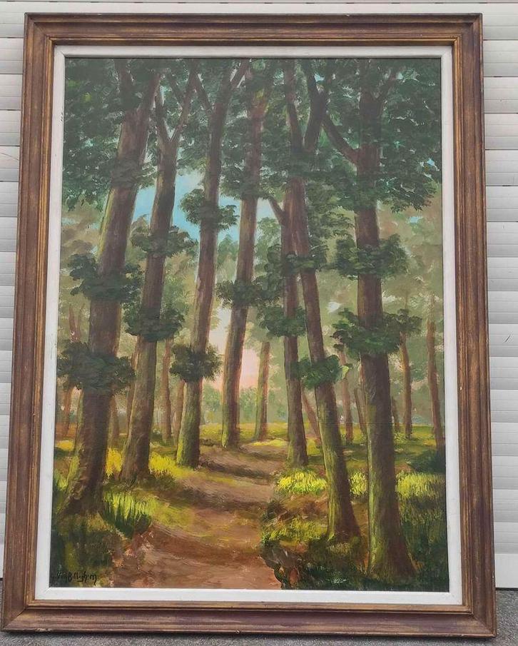 huile sur panneau signe gilbert van belleghem, Antiek en Kunst, Kunst | Schilderijen | Klassiek, Ophalen of Verzenden