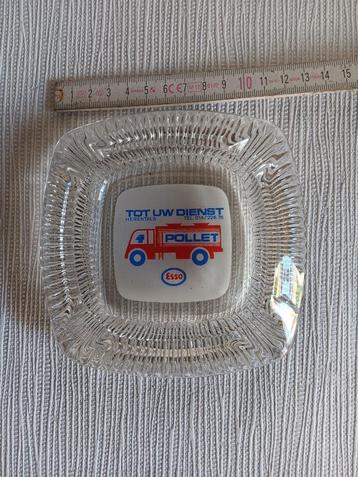 Glazen asbak Pollet Herentals Esso beschikbaar voor biedingen