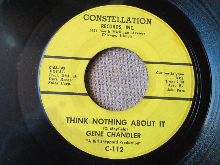 Gene Chandler ‎– Think Nothing About It / Wish You Were Here, CD & DVD, Vinyles Singles, Utilisé, Single, R&B et Soul, 7 pouces