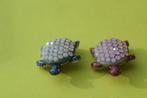 Kleurrijke broche met schildpad, Met kristal, Overige materialen, Blauw, Nieuw