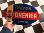 Ancien plaque publicitaire Glacoide bière grenier Charleroi, Comme neuf