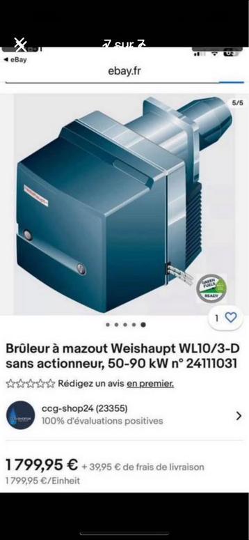 Brûleur pour Chaudière à Mazout, Enlèvement, Comme neuf