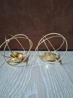 Lot de 2 bougeoirs en forme de boule en métal doré, Autres couleurs, Or, Chandelier, Envoi