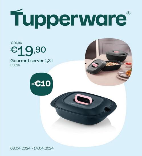 Tupperware - Serveur Gourmet 1,3 L, Maison & Meubles, Cuisine| Tupperware, Neuf, Balance, Enlèvement ou Envoi
