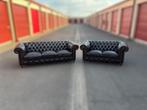 Salon Chesterfield 3+2 places cuir marron, Nieuw, Ophalen of Verzenden, Industriel, 200 tot 250 cm