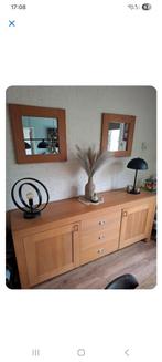 Dressoir + 2 spiegels + vitrinekast, Huis en Inrichting, Ophalen
