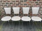 4 vintage keukenstoelen, Huis en Inrichting, Stoelen, Ophalen, Gebruikt, Wit, Vintage