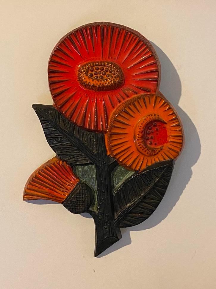 Elisabeth Vandeweghe, keramische bloem, Perignem, Antiek en Kunst, Antiek | Keramiek en Aardewerk, Ophalen of Verzenden