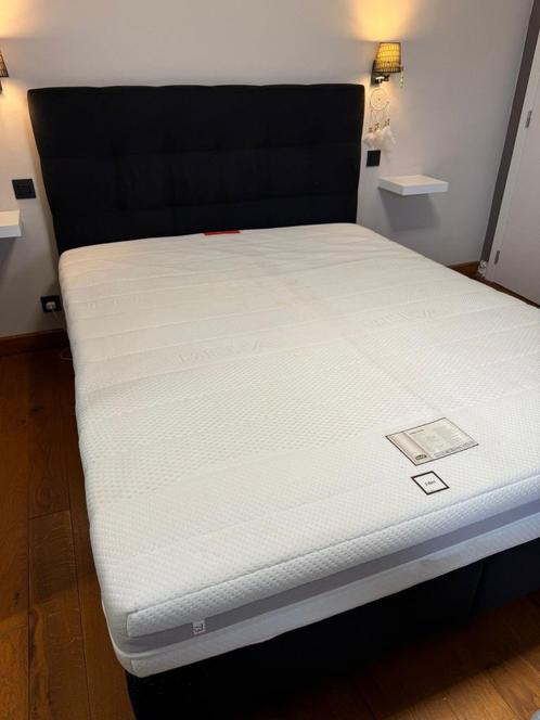 Lit boxspring Beka 160 x 200 cm gris anthracite, Huis en Inrichting, Slaapkamer | Boxsprings, Gebruikt, 160 cm, 200 cm, Tweepersoons