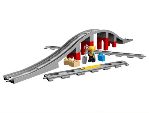 DUPLO 10872 Les rails et le pont du train, usagé, sans boîte, Kinderen en Baby's, Speelgoed | Duplo en Lego, Zo goed als nieuw
