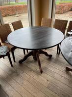 4 ronde tafels met houten onderstel – horeca / eetruimte, Huis en Inrichting, Tafels | Eettafels, Ophalen, Rond, Zo goed als nieuw