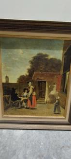 Oude art print schilderij op doek, Ophalen of Verzenden