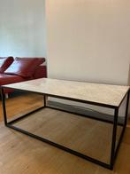 Salontafel marmer look & zwart staal, Ophalen
