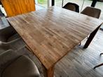 Vierkant houten tafel 150/150, Ophalen, Gebruikt, 150 tot 200 cm, Vijf personen of meer