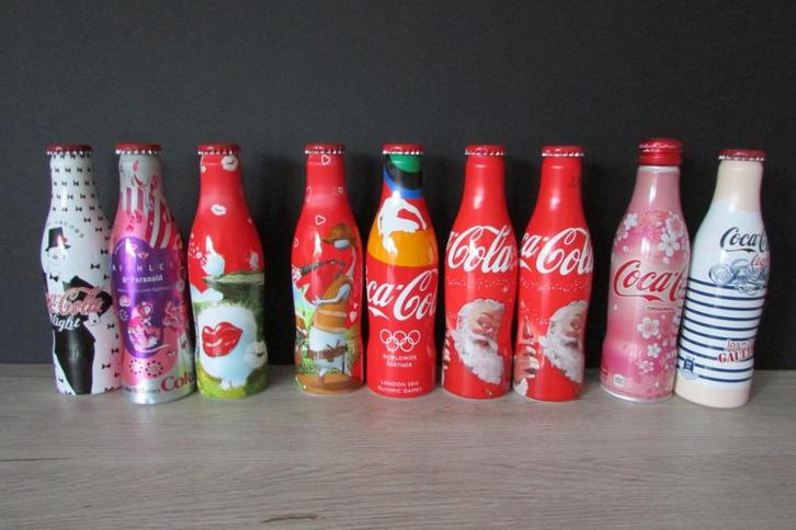 Set Volle Coca-Cola Aluminium Flesjes - Zeldzame Editie, Verzamelen, Merken en Reclamevoorwerpen, Zo goed als nieuw, Gebruiksvoorwerp