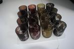 waxinehouders glas 16 stuks, Ophalen, Zwart
