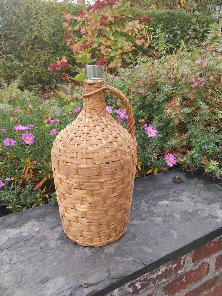 Dame Jeanne gainée  d'osier, Huis en Inrichting, Woonaccessoires | Vazen, Glas, Ophalen