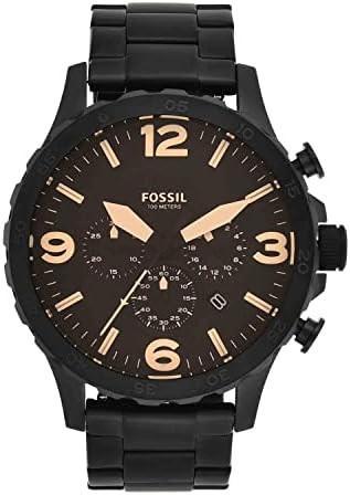 Fossil Nate JR356 Black, Handtassen en Accessoires, Horloges | Heren, Zo goed als nieuw, Polshorloge, Overige merken, Ophalen of Verzenden