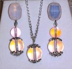 Juwelenset met speciale roze opaliet opaal, Bijoux, Sacs & Beauté, Colliers, Rose, Autres matériaux, Envoi, Neuf