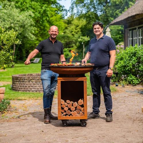 BBQ Plancha Hermano XXL Cortenstaal 80 totaal 16x model Nw, Tuin en Terras, Houtskoolbarbecues, Nieuw, Met accessoires, Ophalen of Verzenden