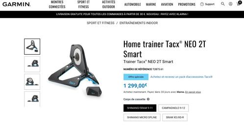 Home trainer Tacx NEO 2T Smart, Fietsen en Brommers, Fietsaccessoires | Overige Fietsaccessoires, Ophalen of Verzenden