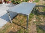 aluminium tuintafel met gefumeerd glazenblad parasol Ø 5cm, Ophalen, Gebruikt, Rechthoekig, Aluminium