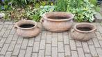 3 autentieke potten, Tuin en Terras, Bloempotten, Zo goed als nieuw, Minder dan 40 cm, Balkon, Overige vormen